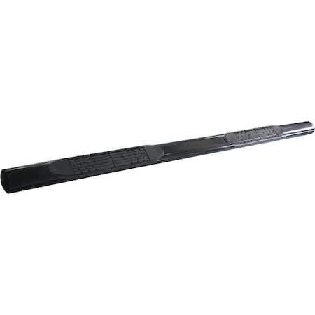 Trailfx With Step Pads, 4" Oval Straight, Powder Coated, Black, Mild Steel, With Welded End Caps A1544B